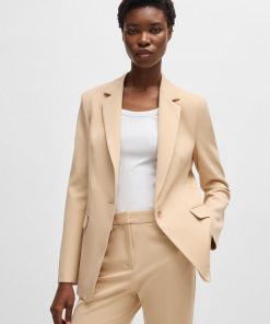 Hugo Boss Tailored Jackets-Fitted blazer in stretch fabric-hugo boss store near me