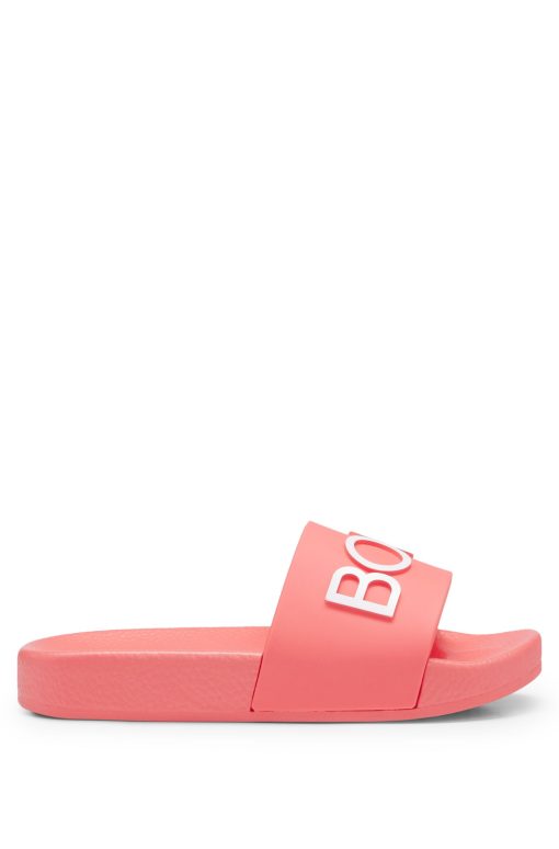 Hugo Boss-Kids' PVC slides with contrast logo-hugo boss near me