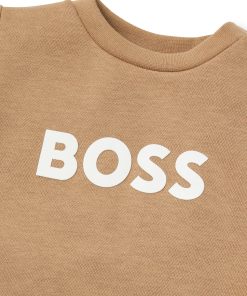 Hugo Boss-Kids’ sweatshirt in fleece with logo print-hugo boss outlet 2