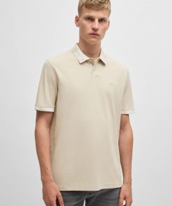 Hugo Boss Polo Shirts-Cotton-piqué polo shirt with camouflage-print trims-hugo boss store near me