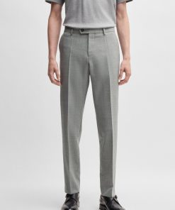 Hugo Boss-Slim-fit trousers in melange wool-hugoboss