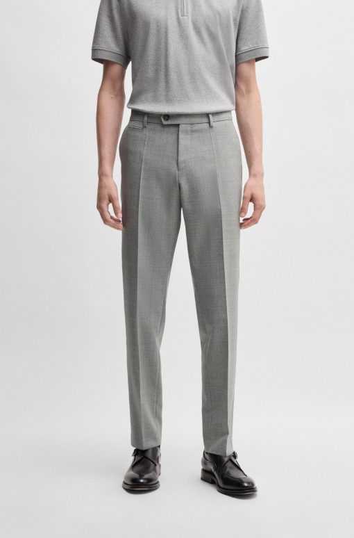 Hugo Boss-Slim-fit trousers in melange wool-hugoboss