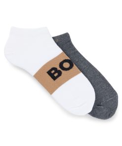 Hugo Boss Socks-Two-pack of ankle-length socks with logo details-hugo boss store