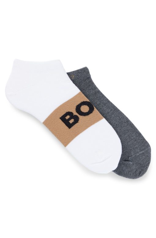 Hugo Boss Socks-Two-pack of ankle-length socks with logo details-hugo boss store