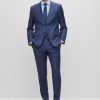 Hugo Boss Suits-Slim-fit suit in striped wool-boss near me 4