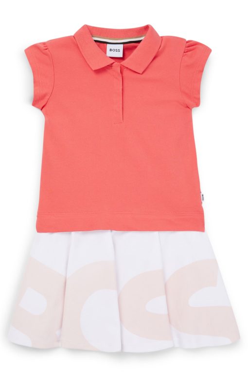 Hugo Boss-Kids' two-in-one polo dress with logo print-hugoboss