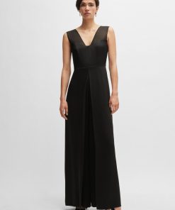 Hugo Boss Dresses-Jumpsuit in lustrous fabric with layered effect-hugo boss outlet 2