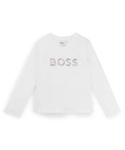 Hugo Boss-Kids’ long-sleeved T-shirt with signature-stripe details-boss store