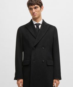 Hugo Boss Jackets and Coats-Double-breasted coat in an alpaca blend-boss outlet 2