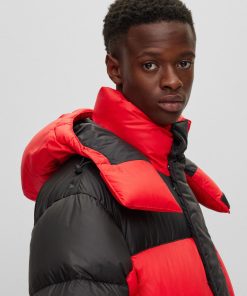 Hugo Boss Jackets and Coats-Water-repellent parka with red-rubber logo badge-boss hugo 2