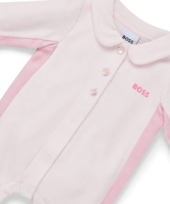 Hugo Boss-Baby velvet all-in-one with embroidered logo-hugo boss outlet 2