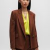 Hugo Boss Tailored Jackets-Oversize-fit jacket in stretch material with linen-boss hugo 3