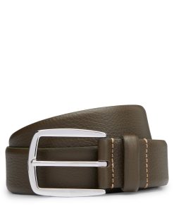 Hugo Boss Belts-Leather belt with contrast stitch detailing-hugo boss near me