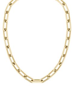 Hugo Boss Jewelry-Gold-tone necklace with branded link-boss near me 2