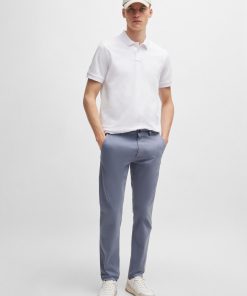 Hugo Boss Pants-Regular-fit chinos in stretch-cotton satin-boss near me 2