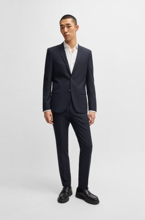 Hugo Boss Suits-Extra-slim-fit suit in micro-patterned dobby-hugo boss sale