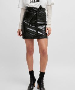 Hugo Boss Skirts-Belted mini skirt in faux leather-hugoboss