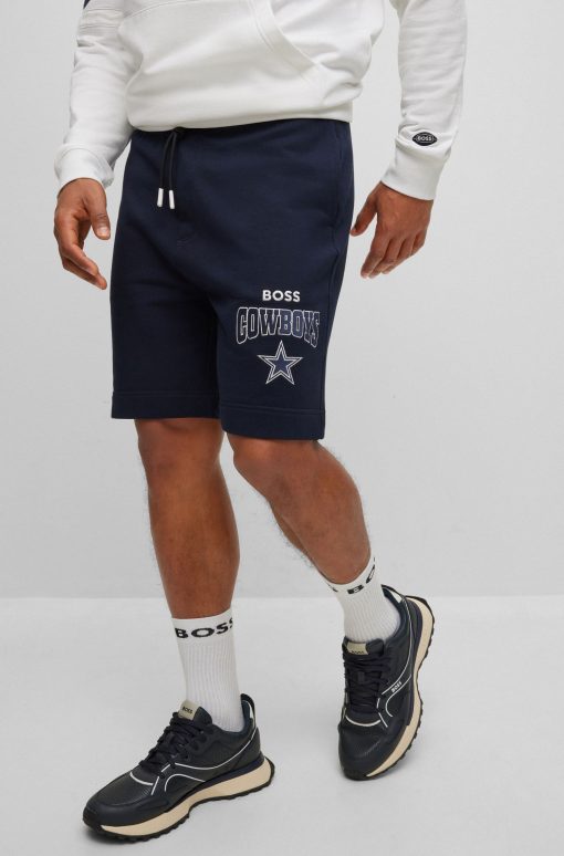 Hugo Boss Sweatshirts and Jogging Pants-BOSS x NFL cotton-terry shorts with collaborative branding-hugo boss store near me - Image 2