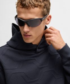 Hugo Boss Tracksuits-Relaxed-fit hoodie with hexagonal quilting-hugo boss outlet 2