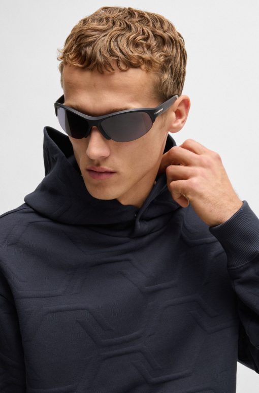 Hugo Boss Tracksuits-Relaxed-fit hoodie with hexagonal quilting-hugo boss outlet - Image 2