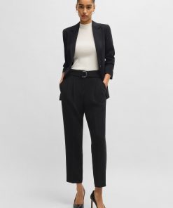 Hugo Boss Pants-Regular-fit cropped trousers in crease-resistant crepe-boss hugo 2