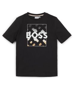 Hugo Boss-Kids’ T-shirt in cotton with monograms and logo print-hugo