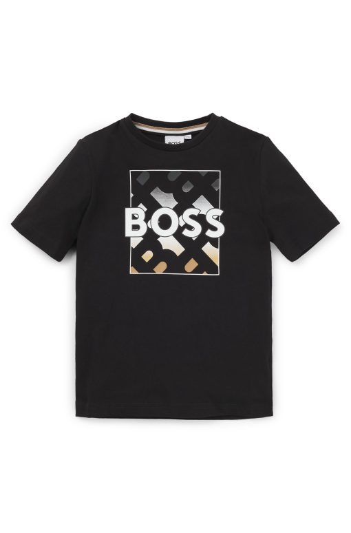 Hugo Boss-Kids' T-shirt in cotton with monograms and logo print-hugo