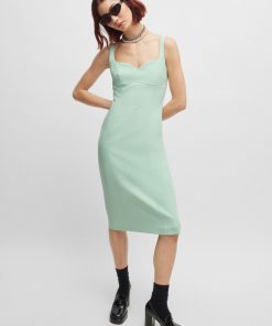 Hugo Boss Dresses-Sleeveless midi dress with seam details-boss hugo