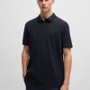 Hugo Boss Polo Shirts-Cotton-piqué polo shirt with logo artwork-hugo 3