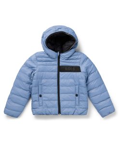 Hugo Boss-Kids’ reversible hooded jacket with water-repellent finish-hugo 2