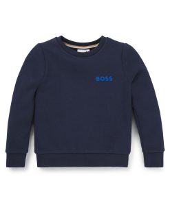 Hugo Boss-Kids’ sweatshirt in fleece with logo print-hugo by hugo boss