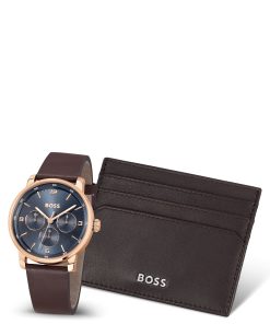 Hugo Boss Watches-Blue-dial watch and card holder gift set-hugo by hugo boss 2