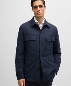 Hugo Boss-Relaxed-fit overshirt in padded brushed flannel-hugo