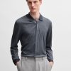 Hugo Boss Polo Shirts-Cotton-silk polo shirt with contrast details-boss store near me 3