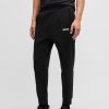 Hugo Boss Sweatshirts and Jogging Pants-Cotton tracksuit bottoms with stacked logo-hugo boss near me 3