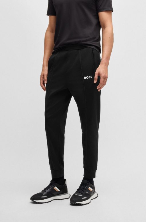 Hugo Boss Sweatshirts and Jogging Pants-BOSS x Matteo Berrettini Regular-fit trousers in stretch gabardine with logo detail-hugo boss outlet