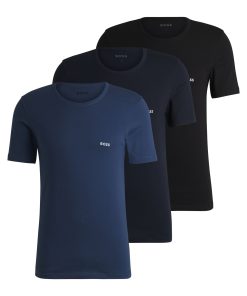 Hugo Boss-Three-pack of cotton underwear T-shirts with logo embroidery-hugo boss near me