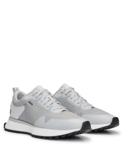 Hugo Boss Sneakers-Mixed-material trainers with mesh details and branding-hugo boss outlet