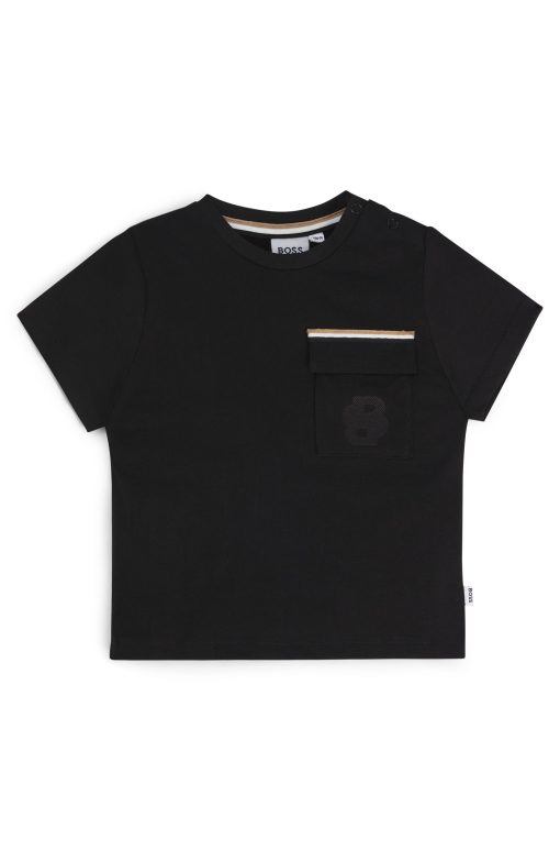 Hugo Boss-Kids' T-shirt in cotton with embroidered Double B monogram-hugo boss store near me