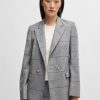 Hugo Boss Tailored Jackets-Slim-fit jacket in checked stretch material-hugo boss near me 4