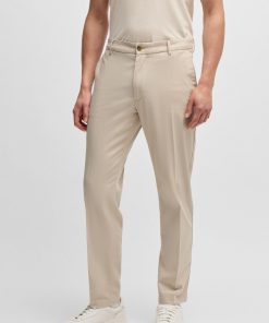 Hugo Boss Pants-Regular-fit trousers in micro-patterned stretch cotton-hugo boss outlet