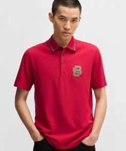 Hugo Boss Polo Shirts-BOSS x Creation of the Gods mercerised-cotton polo shirt-boss store