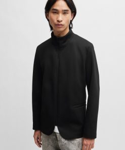 Hugo Boss-Extra-slim-fit zip-up jacket in stretch jersey-boss near me