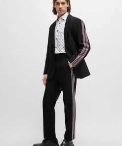 Hugo Boss-Wool-blend suit with striped-tape trims-hugo by hugo boss