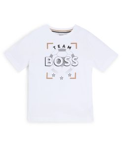 Hugo Boss-Kids’ T-shirt in cotton jersey with logo artwork-hugo boss store