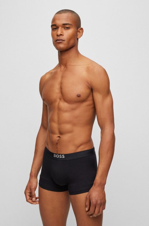 Hugo Boss Underwear-Two-pack of stretch-cotton trunks with metallic branding-boss near me - Image 2