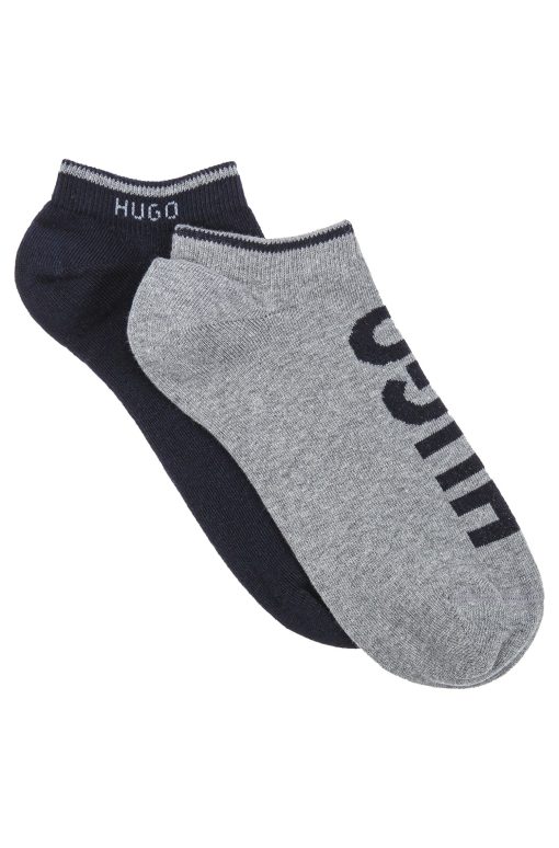 Hugo Boss Socks-Two-pack of ankle socks with logos-hugo boss near me