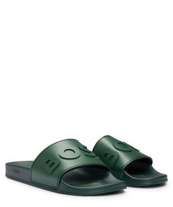 Hugo Boss Sandals-Italian-made slides with raised logo-hugoboss