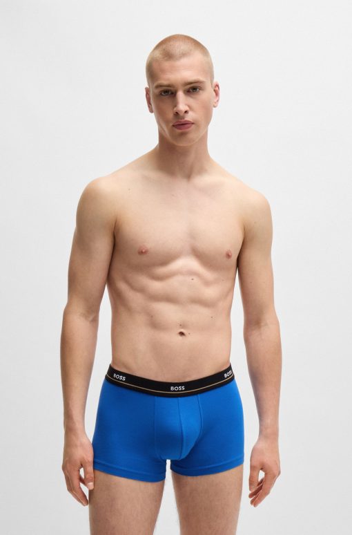 Hugo Boss Underwear-Five-pack of stretch-cotton trunks with logo waistbands-hugo boss store near me - Image 2