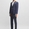 Hugo Boss Suits-Slim-fit suit in micro-patterned stretch cloth-hugo boss sale 3